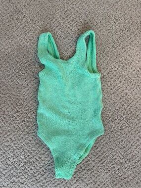 Hunza G Mint Green Textured One-Piece Swimsuit